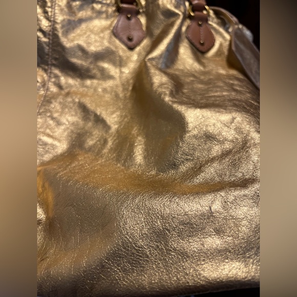 J Crew Gold Leather Thompson Tote - Picture 3 of 15